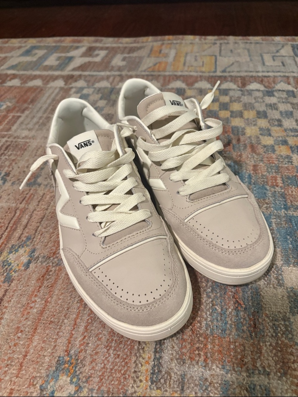 Vans Men's Low-Top Sneakers in Beige and White